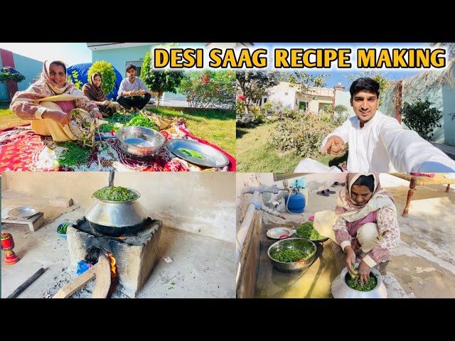 Village Style desi Saag Recipe Making😍🥦 Winter Special🥰Sardiyon Ka Akhri Saag😦Miss Krin Gy🥹