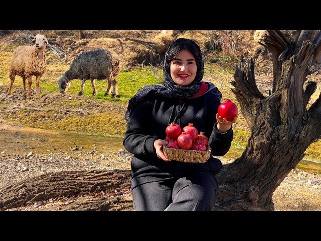 Village lifestyle: Cooking Traditional Iranian Food *Anar Bij* |  Easy, Healthy & Delicious!