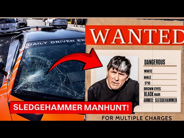 HELP FIND FUGITIVE WHO HIT LAMBORGHINI WITH SLEDGEHAMMER!