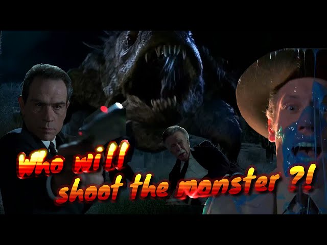 Alien monster attacks police officer ! Men in Black remake.  New scene. / sci fi scary movie series