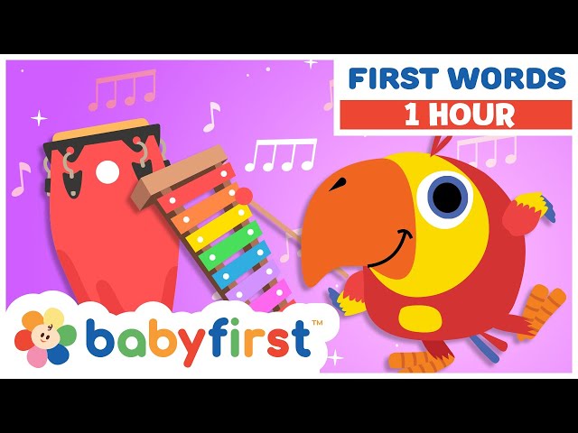 Toddler Learning Videos w Color Crew & Larry | Baby Learning musical instruments | 1 Hour |BabyFirst