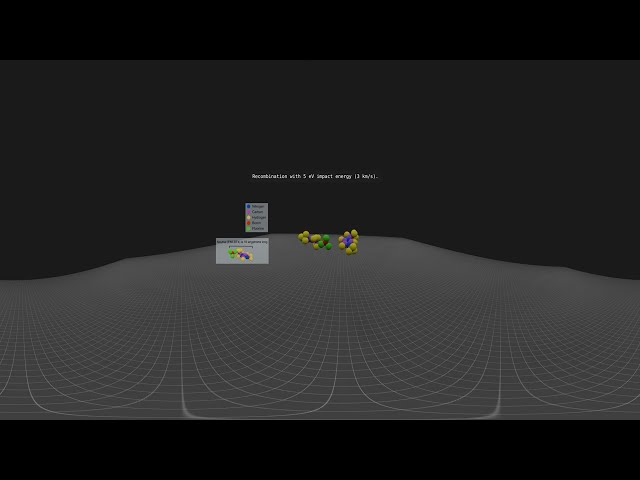 Recombination with 5 eV impact energy (3  km/s).