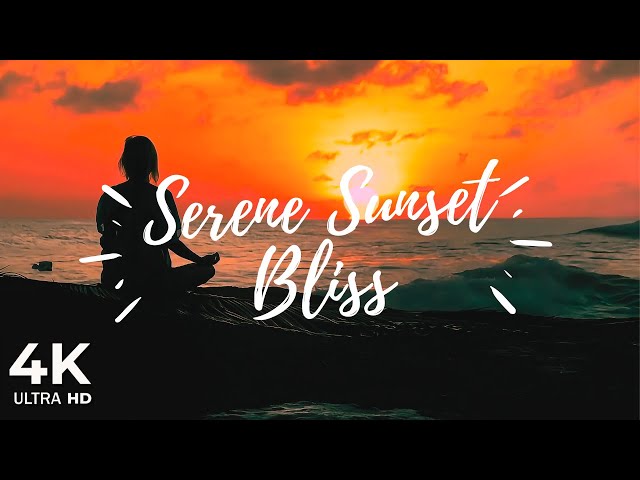 Serene Sunset Meditation | Relax with Gentle Piano & Soothing Waves | Voyage to Relaxation 4K