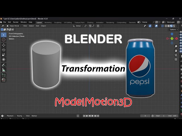 Creating a Realistic 3D Pepsi Can in Blender | Full Process Modeling, Texturing, Render | #blender