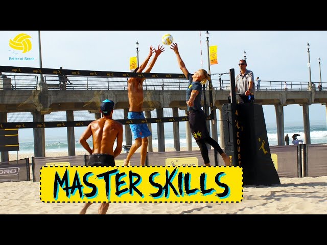 Beach Volleyball Master Skills | One Arm Touches, Covering Your Partner, & Using the Block