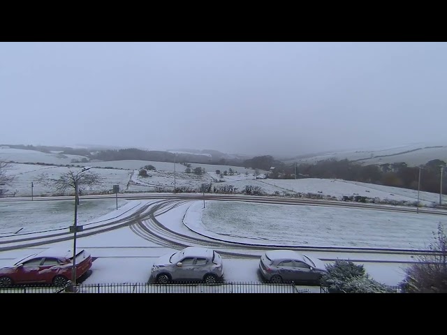 First snowfall in the Clyde Valley in Scotland on 2024-11-23 in 3d VR180