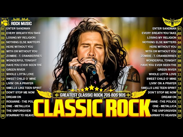 Bon Jovi, Queen, Aerosmith, Nirvana, R.E.M, CCR, U2, Guns N' Roses 🎶 The Best Classic Rock Hits