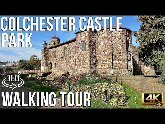 360° Walking Tour of Colchester Castle Park in 4K UHD | Upper Park Walk