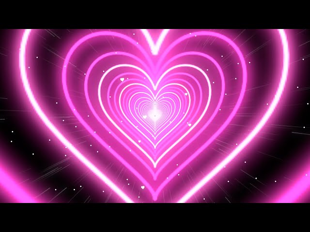 Heart Background💖Pink Tunnel Heart Background Screensaver Video Effects - Heart Lights Background