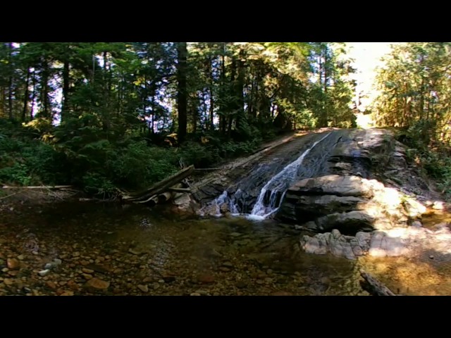 360 Nature Video of a Waterfall at Cliff Gilker Park in Roberts Creek