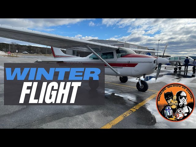 WINTER FLIGHT - Flying over frozen Greenville, Maine!