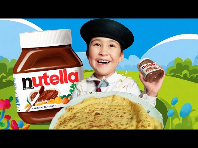 My First Nutella Crepe 🍳 Easy Kids Recipe - Learn English!