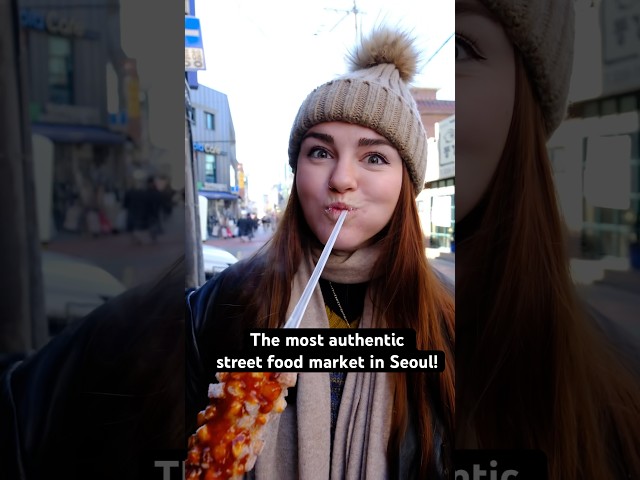 What I ate at the most authentic street food market in Seoul! #StreetFood #KoreanFood #seoul #Shorts