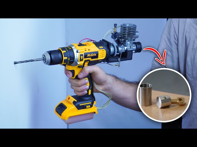 How to Make Nitro Engine Powered Drill - Electric drill into engin powered drill