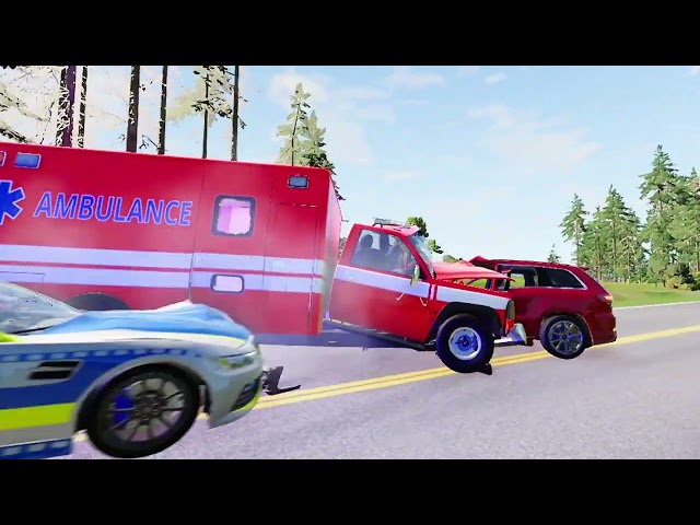 car crash with ambulance 🚑#beamng