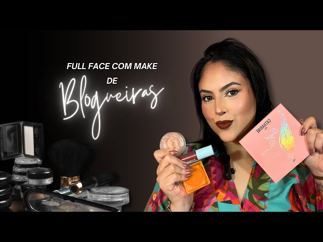 Full face makeup com produtos de blogueiras brasileiras