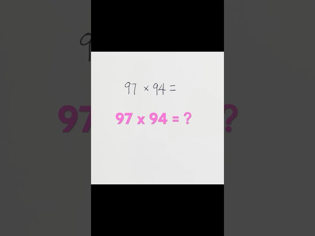 Easy Mulitiplication : 97 x 94 #maths #multiplication #quiz #mathstricks #mathtricks