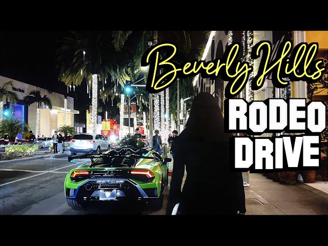 Beverly Hills Rodeo Drive, luxury shopping street walking at night 🇺🇸 California, USA. [4K HDR]