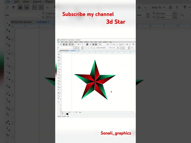 3d star in Corel draw #logo #corel #trending #viral #coreldrawtutorial #graphics #logo