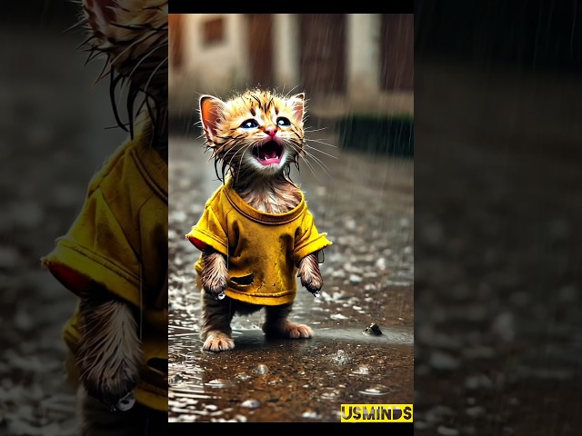 Poor Kitten Have No Umbrella and Friends Mocked 😢 💔😭😞 #USMINDS