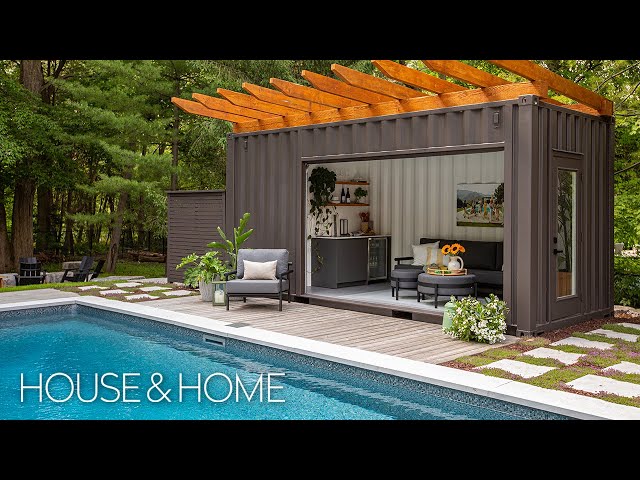 A Shipping Container Pool Cabana Is The Star Of This Backyard Makeover