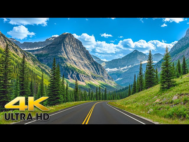 Glacier National Park Going-to-the-Sun Road Scenic Drive 4K Montana