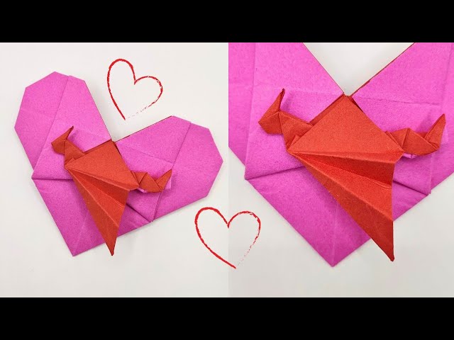 Origami DRAGON HEART ♥️ by Tkachuk Oleksii | Paper heart folding