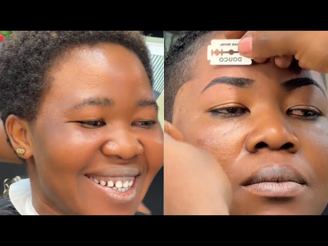 Ladies Haircut Transform: Applying Hair Enhancements : HOW TO SHAPE EYEBROWS WITH CLIPPER AND RAZOR