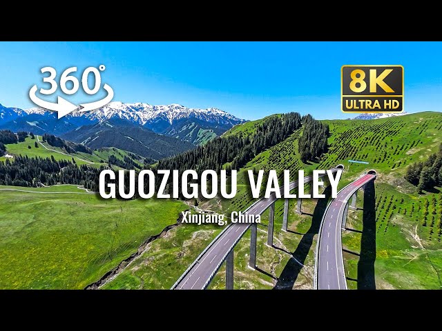 【VR360】China from Air: Ili Guozigou Valley 伊犁果子沟 | 360° 8K Aerial Video | Xinjiang