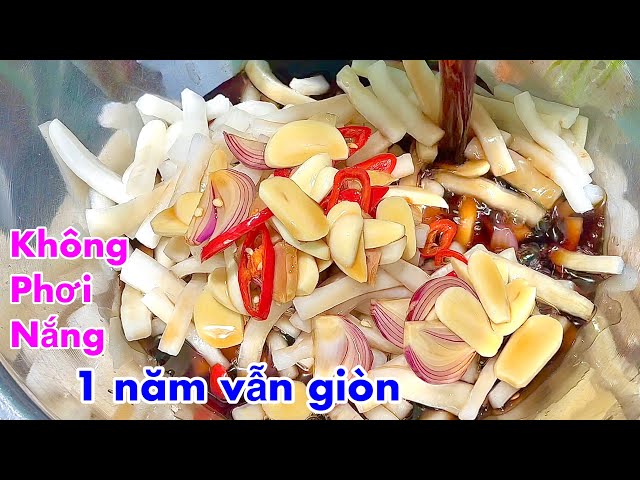 Đổ trực tiếp Nước Tương vào Củ Cải lập tức trở nên giòn ngon- Radish soaked in soy sauce