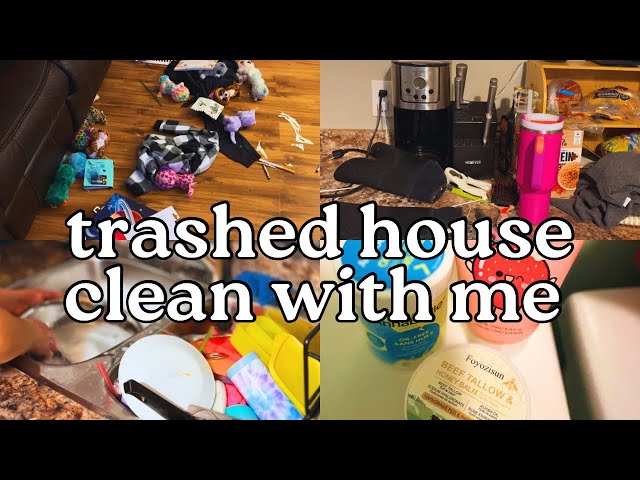 POWER HOUR CLEAN WITH ME- Evening Cleaning Routine When The House Is Trashed! // CLEANING MOTIVATION