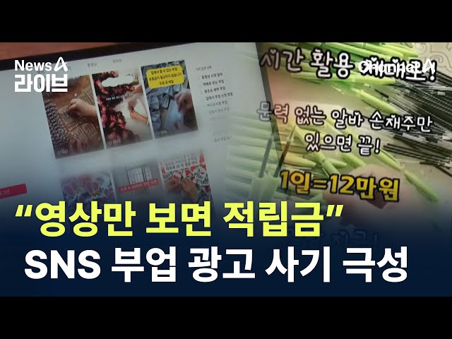 “영상만 보면 적립금”…SNS 부업 광고 사기 극성 / 채널A / 뉴스A 라이브