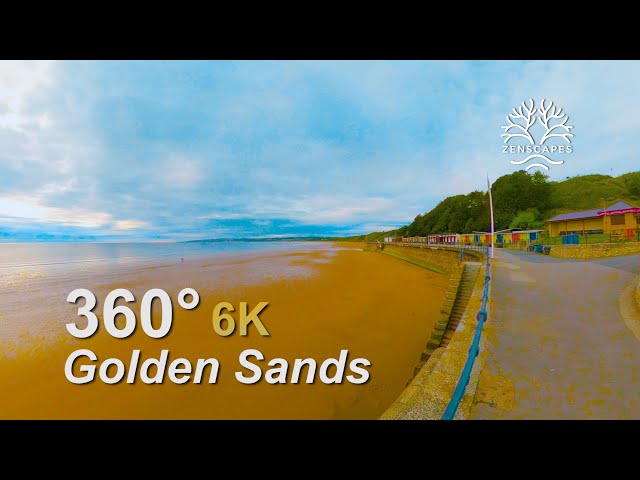 Golden Sands - seafront calm, relaxing Yorkshire beach, soothing. Over 1hr 360 6K video.