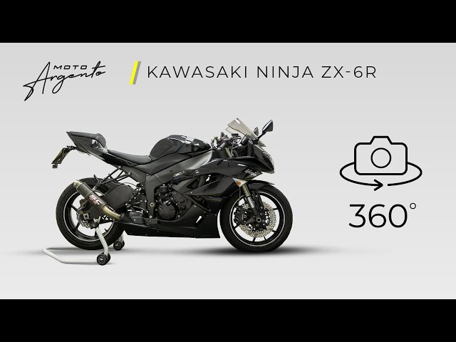 KAWASAKI NINJA ZX-6R - Vista a 360 gradi - Moto Argento.