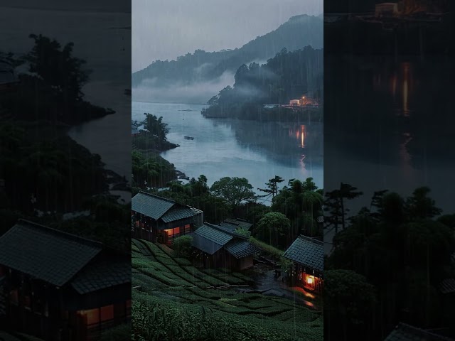 Japanese Riverside Village🌧️| Rain & Nature Sounds ASMR for Relaxation & Sleep | Rainy Night Dreamer