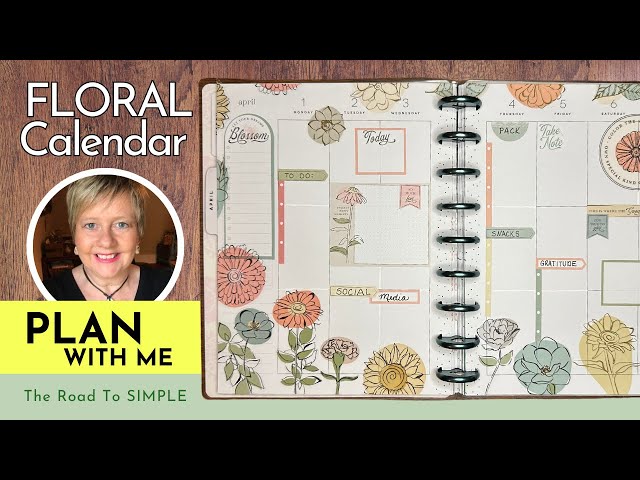 Spring Floral Weekly Calendar Idea for Happy Planner Classical Vertical Layout