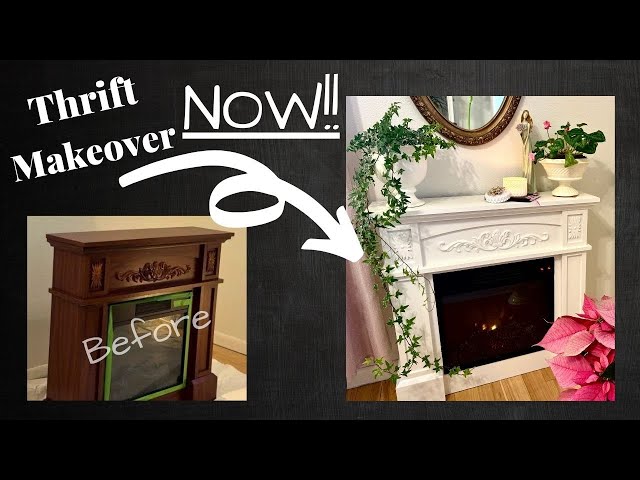 Thrifted DIY Fireplace Makeover for a Cozy Home Office! 😍🔥