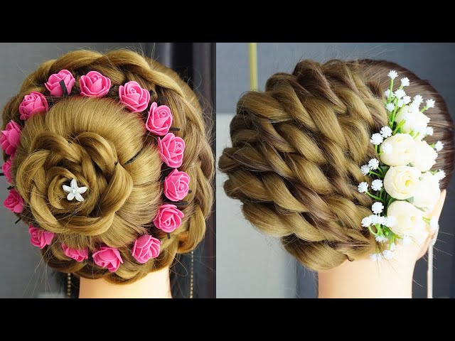 Top 7 Beautiful Bun Hairstyle With Flower | Easy Hairstyles For Wedding Party