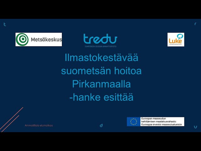 360 video Ponsse Cobra hakkuunäytös: Ilmastokestävää suometsätaloutta Pirkanmaalle - hanke esittää