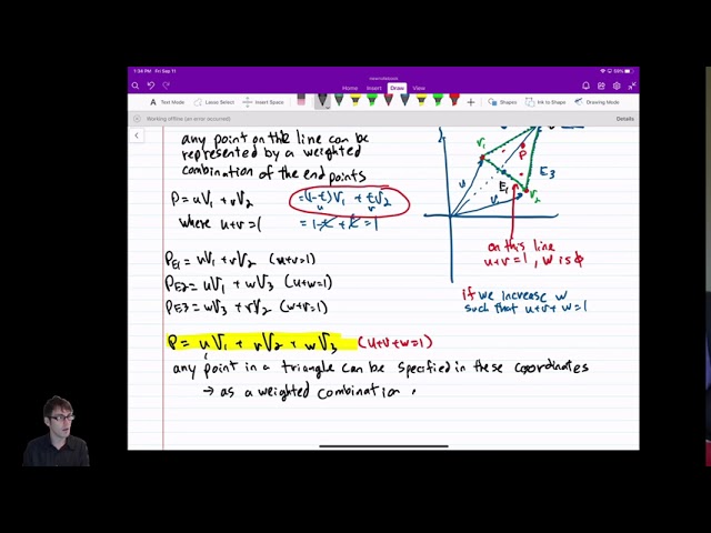 (Unit 3) Drawing Primitives 6: Shading Intro, Barycentric Coordinates