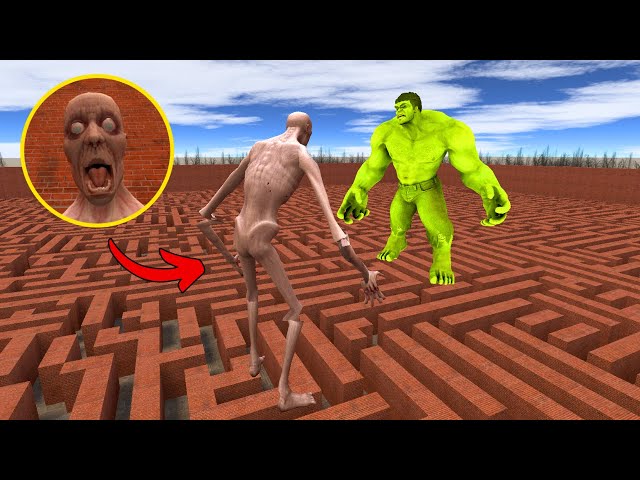 SCP - 096 VS HULK IN MAZE GARRY'S MOD#36