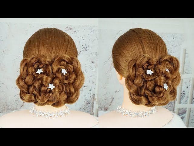 💖 Flower Bun Hairstyle Step By Step 💓 Wedding Hairstyle For Bride