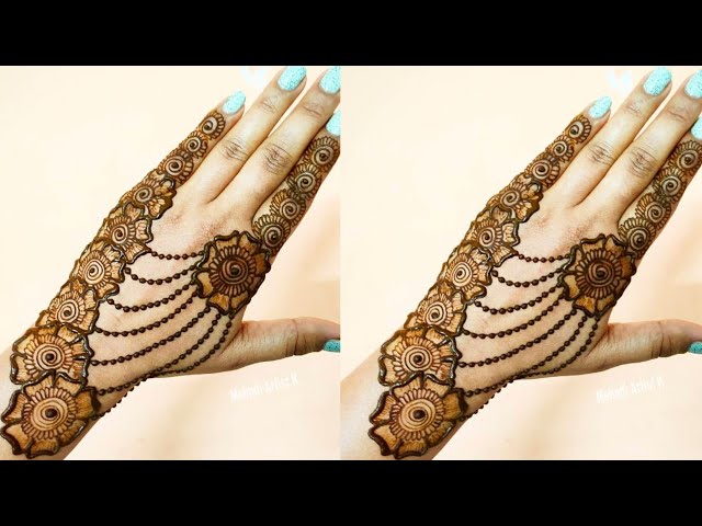 New Stylish Mehndi Design For Back Hand😍| How to Make Flower Mehndi Design|| Bridal Malika Mehendi