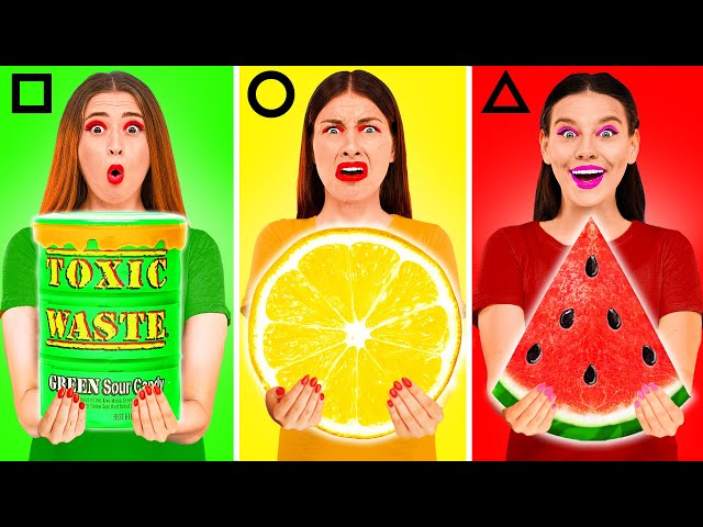 Geometric Shape Food Challenge | Awesome Kitchen Hacks by Happy Fun