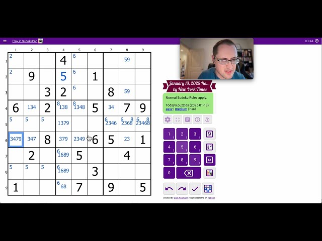 Sudoku 2025 01 13 hard