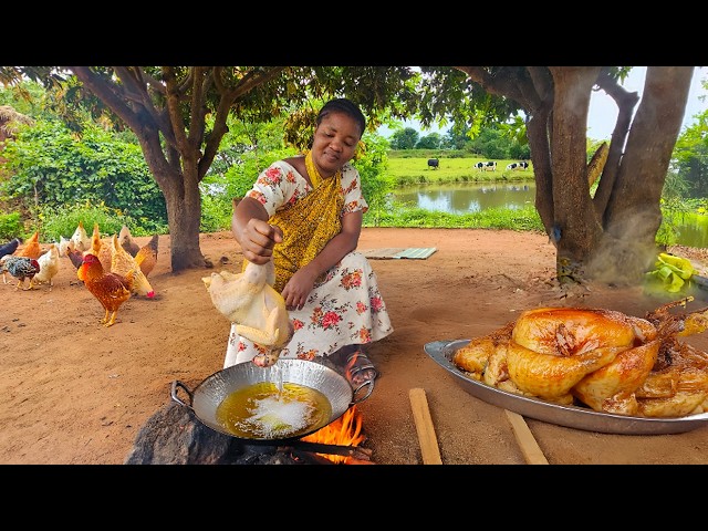 Rainy Day In Africa: Cooking Peanut Butter Chicken And Rice For Breakfast In A Traditional Village!