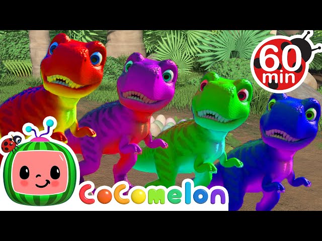 Rainbow Colors Dinosaur Song with Surprise Eggs | CoComelon Nursery Rhymes & Kids Songs