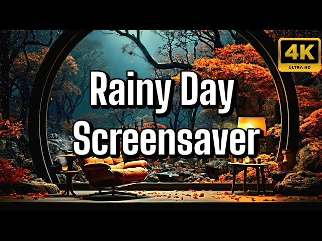 Rainy Day 4K Screensaver : Cozy Window Ambience with Relaxing Rain Sounds, tv background cozy