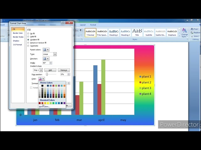 CHART AREA | MS WORD | FILL | SOLID, GRADIENT, PICTURE, TEXTURE FILL | IN HINDI