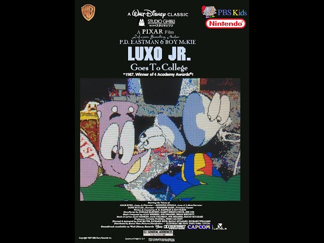 Luxo Jr. Goes to College 1987 (Animation by Sullivan Bluth Studios, Studio Ghibli, Pixar)